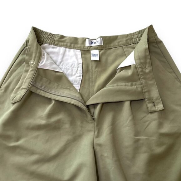 IZOD High-Waisted Khaki Green Shorts - Size 10 - Picture 4 of 5